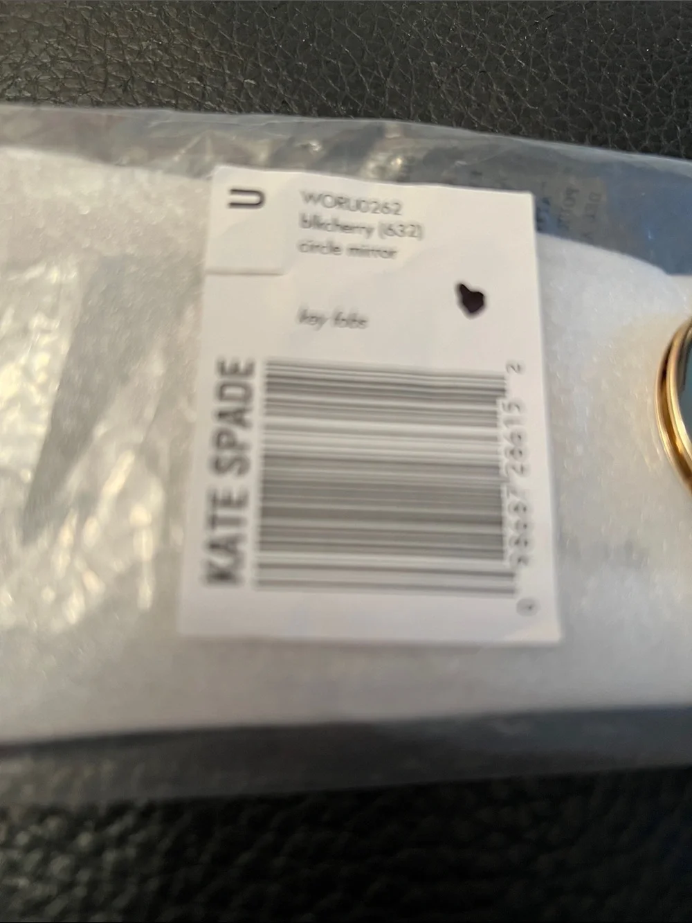 KATE SPADE NWT berry leather circle keyring bag charm with gold hardware